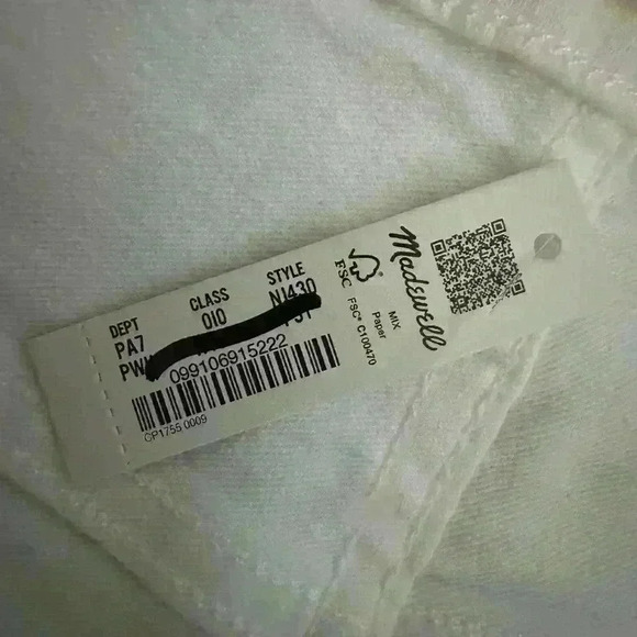 Madewell Petite Mid-Rise Kick Out Crop Jeans Pure White Size 31 Petite - Picture 7 of 9